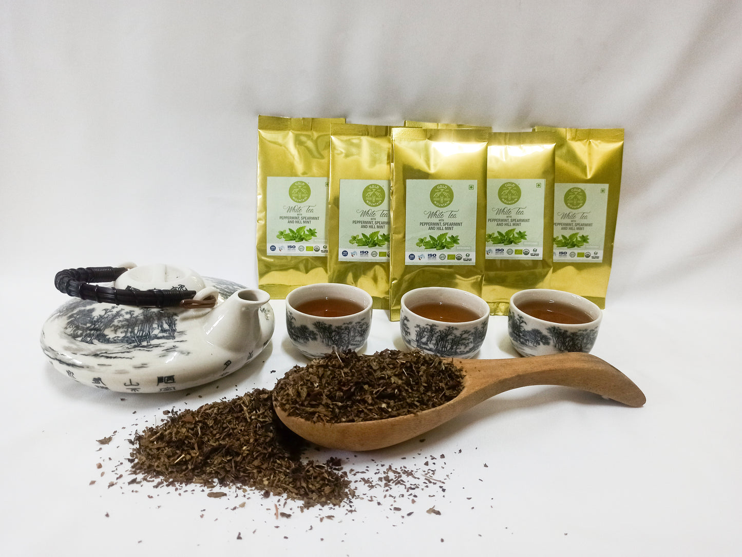 WHITE TEA WITH PEPPERMINT,SPEARMINT AND HILL MINT  (   Mentha xpiperita,M.Spicata,M.sp.)